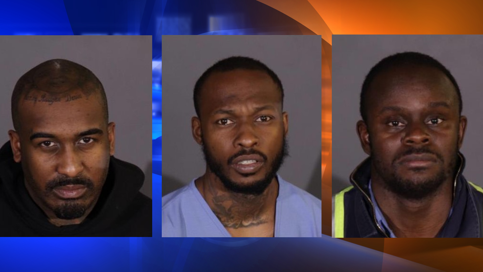 Savion Jefferson, Terry McGee and Deja Childress, shown in these photos provided by the LAPD, were arrested in connection with a March 6, 2022, home invasion robbery.