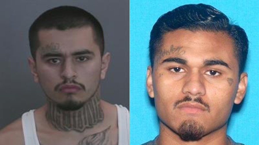 Damien Rubalcava (left) and Franky Mejia Echeverria are seen in photos provided by the Anaheim Police Department on March 9, 2022.