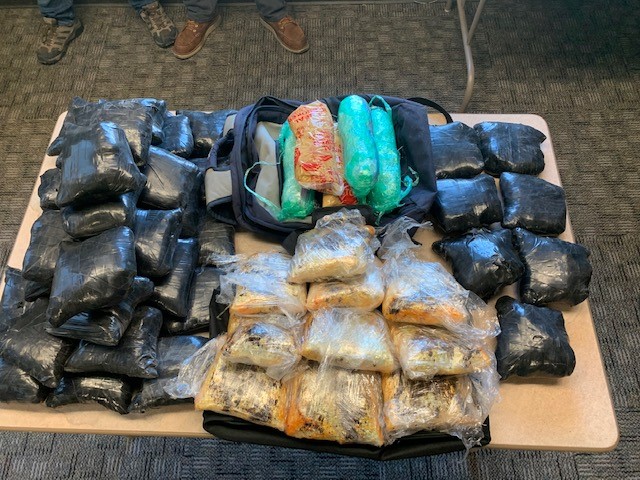 Meth and fentanyl seized during a federal drug bust in Camarillo are seen in a photo released by the DEA on March 22, 2022.