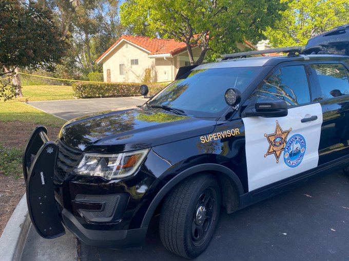 Orange County Sheriff's Department officials tweeted this image of a possible homicide investigation in Mission Viejo on March 15, 2022.