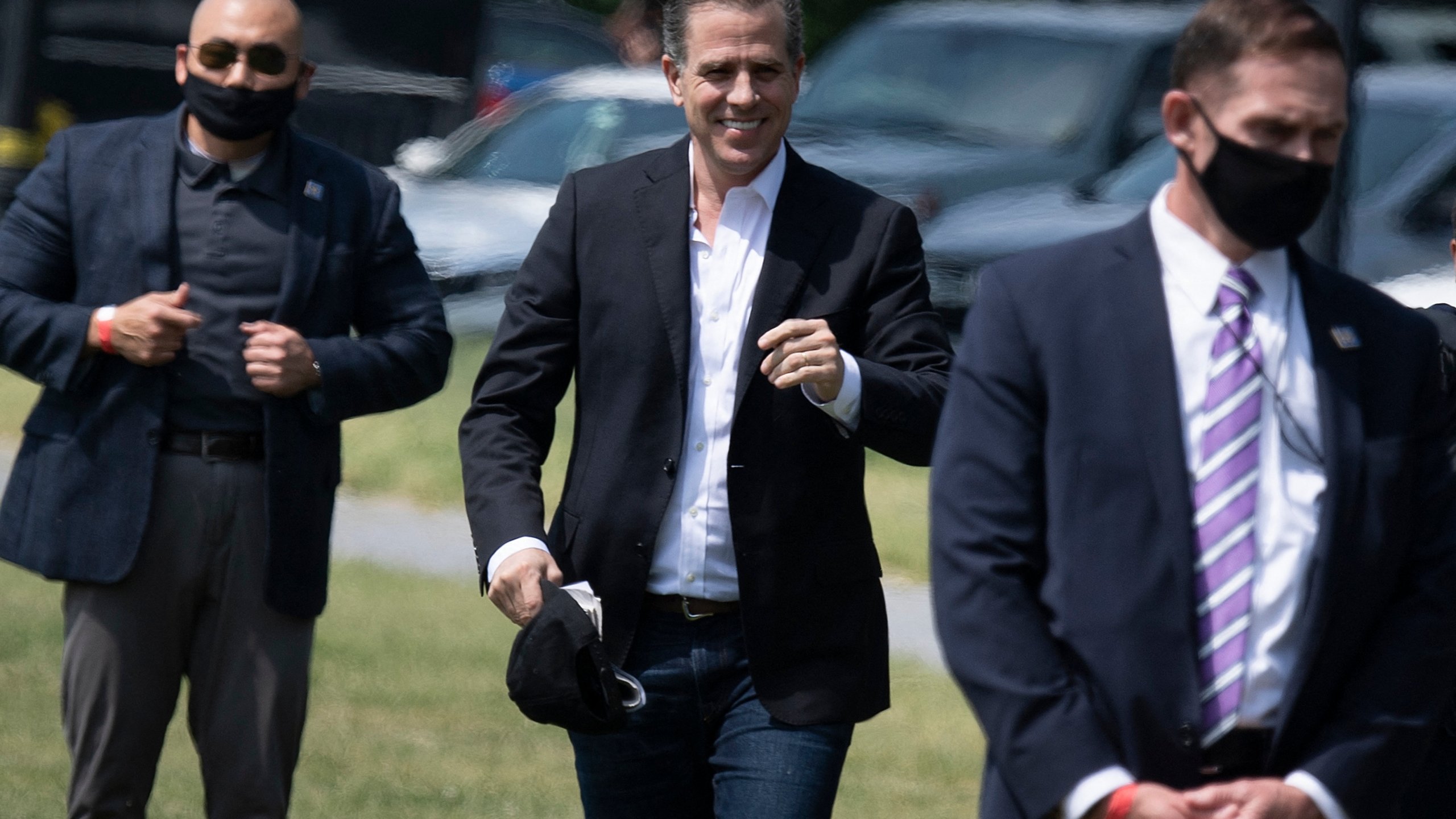 Hunter Biden walks to Marine One on the Ellipse outside the White House May 22, 2021. (Brendan Smialowski AFP via Getty Images)