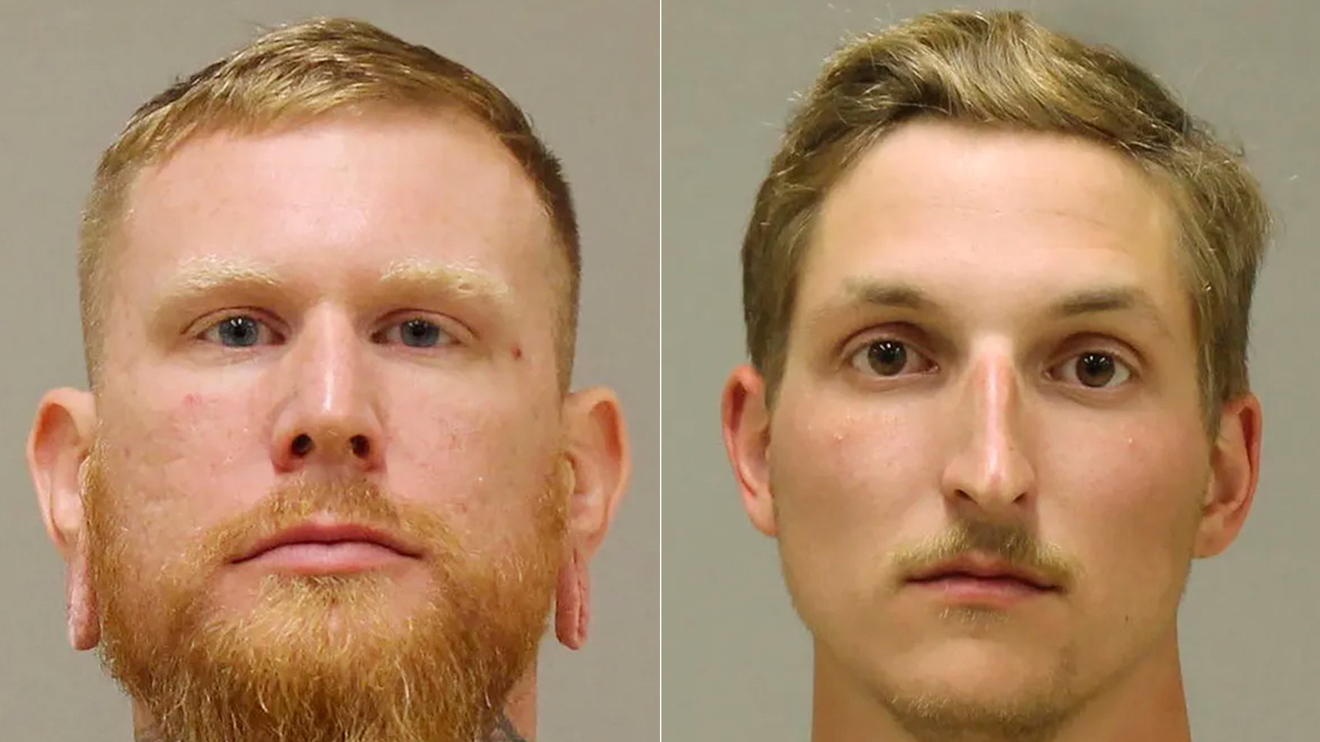 Brandon Caserta (left) and Daniel Harris (right) are seen in photos provided by the Kent County Sheriff.