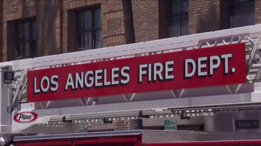 A Los Angeles Fire Department ladder truck is pictured in this undated photo (KTLA)