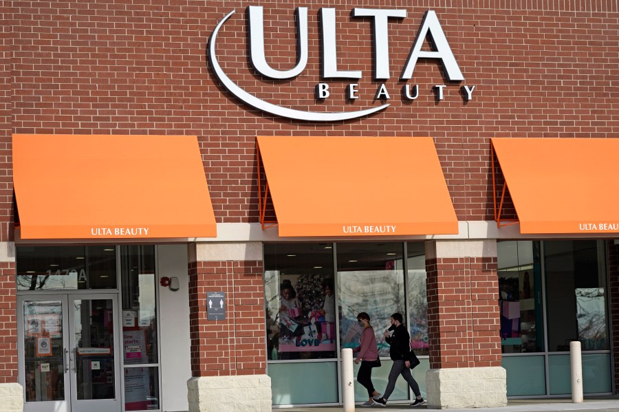 In this Nov. 5, 2020 file photo, women walk to an Ulta Beauty store in Schaumburg, Ill. (Nam Y. Huh/Associated Press)