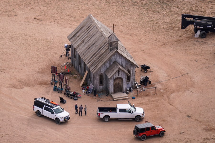 This aerial photo shows the Bonanza Creek Ranch in Santa Fe, N.M., on Oct. 23, 2021. (Jae C. Hong/Associated Press)