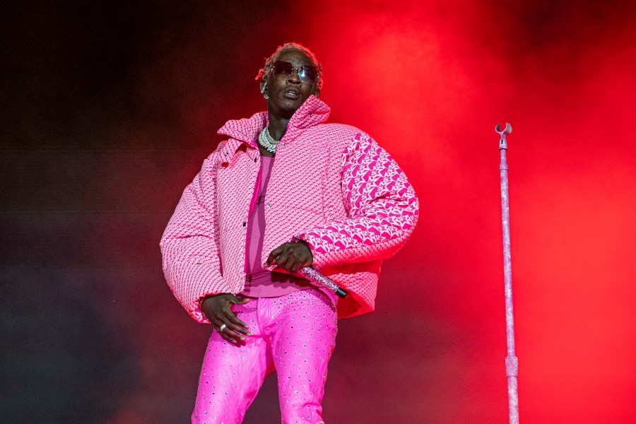 Young Thug performs on day four of the Lollapalooza Music Festival on Sunday, Aug. 1, 2021, at Grant Park in Chicago. The Atlanta rapper, whose name is Jeffrey Lamar Williams, was arrested Monday, May 9, 2022, in Georgia on conspiracy to violate the state's RICO act and street gang charges, according to jail records. (Photo by Amy Harris/Invision/AP, File)