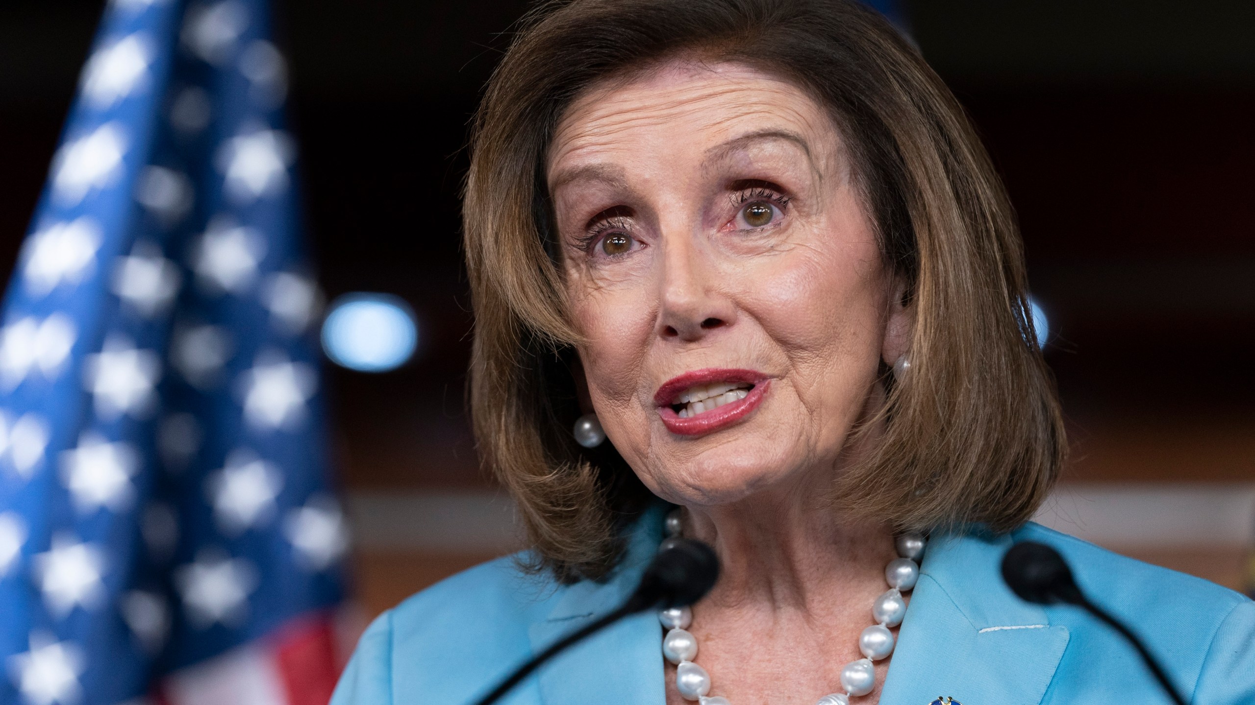 Speaker of the House Nancy Pelosi, of California, speaks during a news conference on May 19, 2022, on Capitol Hill in Washington. The conservative Catholic archbishop of San Francisco said Friday, May 20, 2022, that he would no longer allow Pelosi to receive Communion because of her support for abortion rights. (AP Photo/Jacquelyn Martin, File)