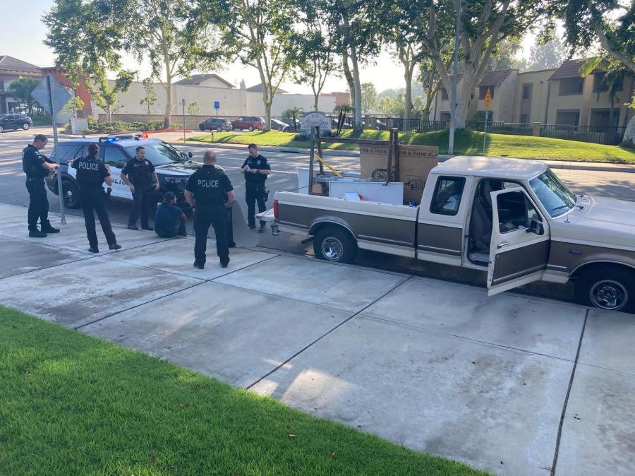 Chino police provided this photo of the truck allegedly used by a man who tried to contact a girl for a sex crime. The man was located and taken into custody on May 25, 2022.