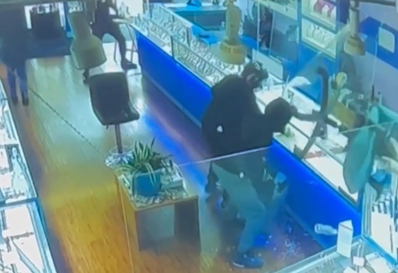 David's Jewelers in El Monte provided this photo of a smash-and-grab robbery that resulted in a significant loss for the business on May 17, 2022.