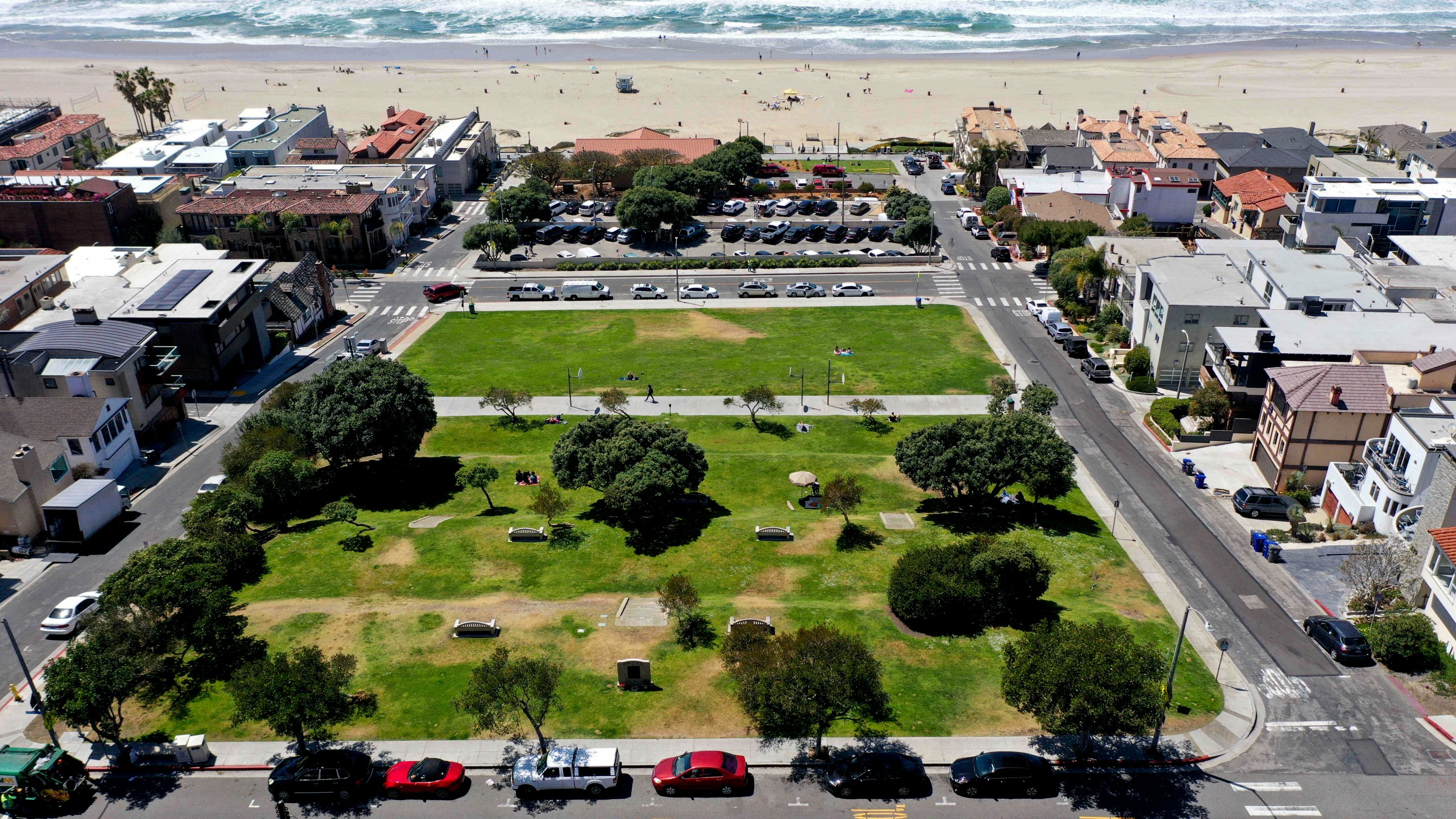 Bruce's Beach in Manhattan Beach is pictured on April 8, 2021. The Los Angeles County Board of Supervisors voted on June 28, 2022 to return ownership of the prime California beachfront property to descendants of a Black couple who built a resort for African Americans but were stripped of the land in the 1920s. (Dean Musgrove/The Orange County Register via AP, File)