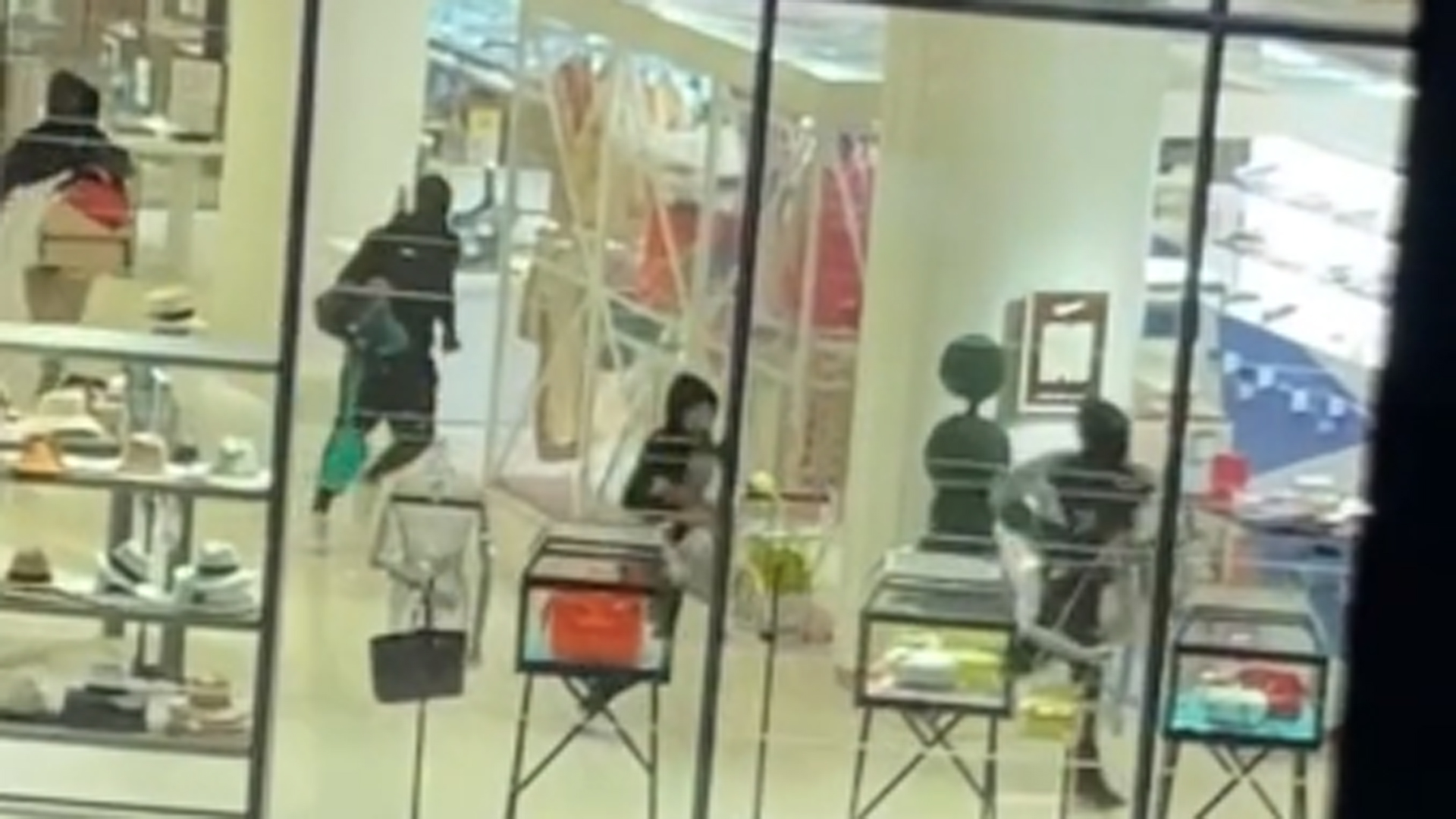 Video posted to TikTok by user ayaakbik shows the aftermath of a robbery at Westfield Century City on June 28, 2022.