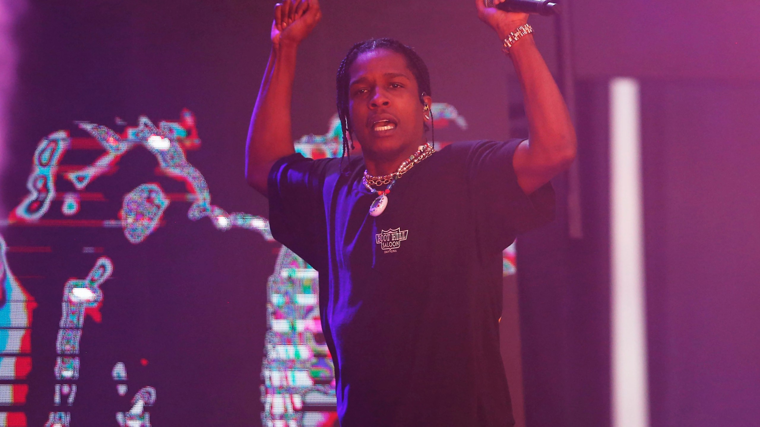 ASAP Rocky perform during day two of Lollapalooza Chile 2022 at Parque Bicentenario Cerrillos on March 19, 2022 in Santiago, Chile. (Marcelo Hernandez/Getty Images)