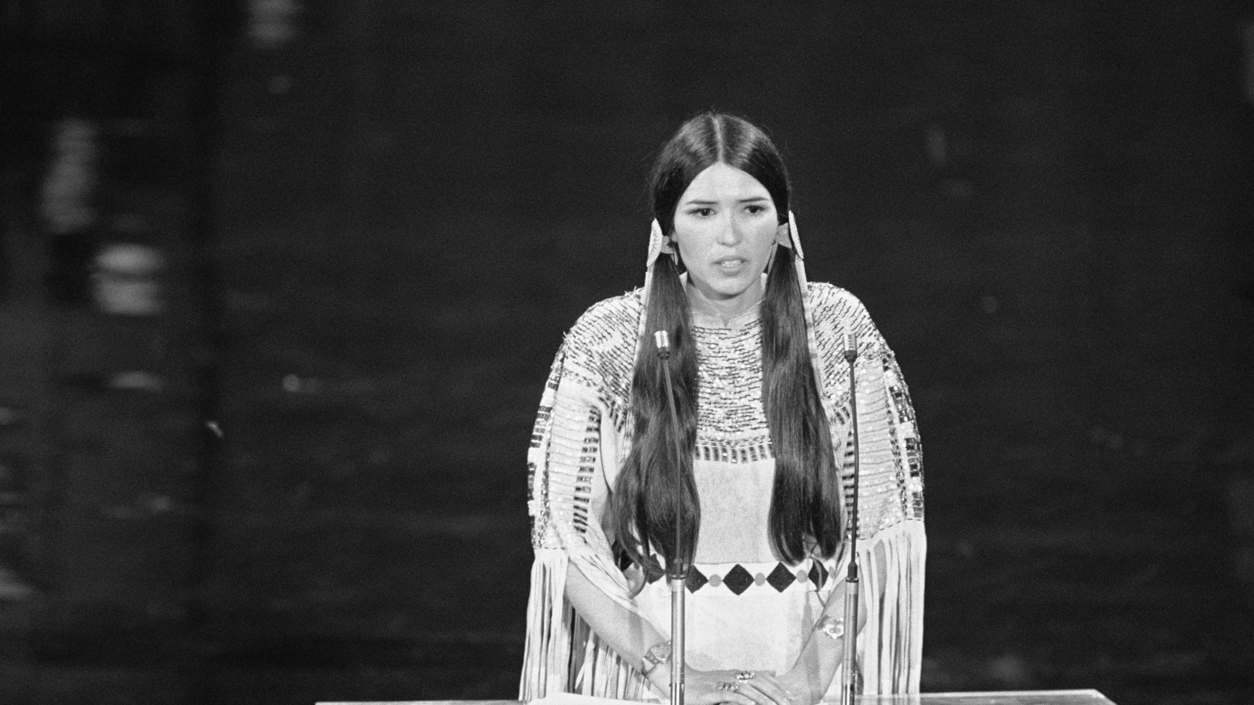 Sacheen Littlefeather Speaking at Academy Awards