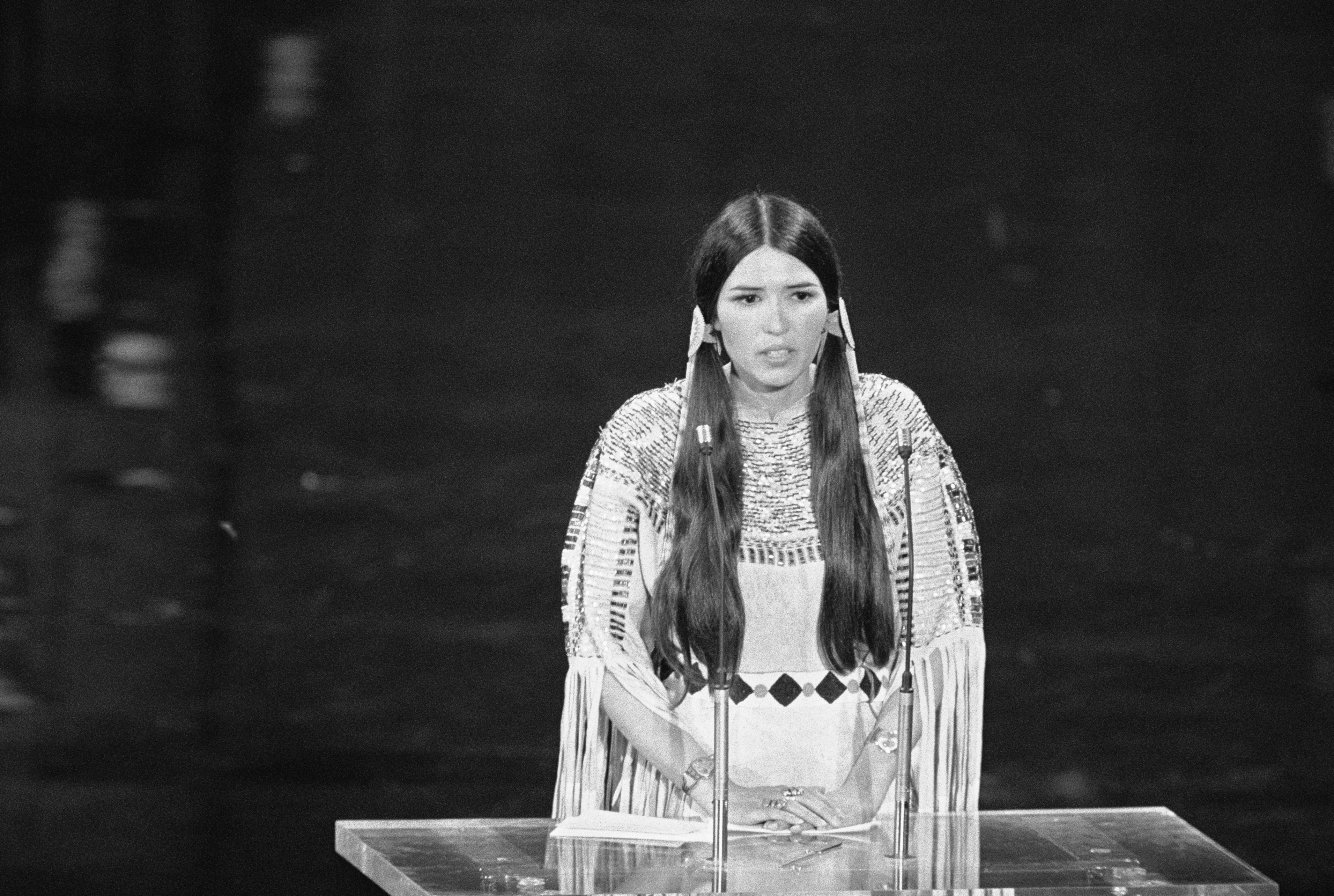 Sacheen Littlefeather Speaking at Academy Awards