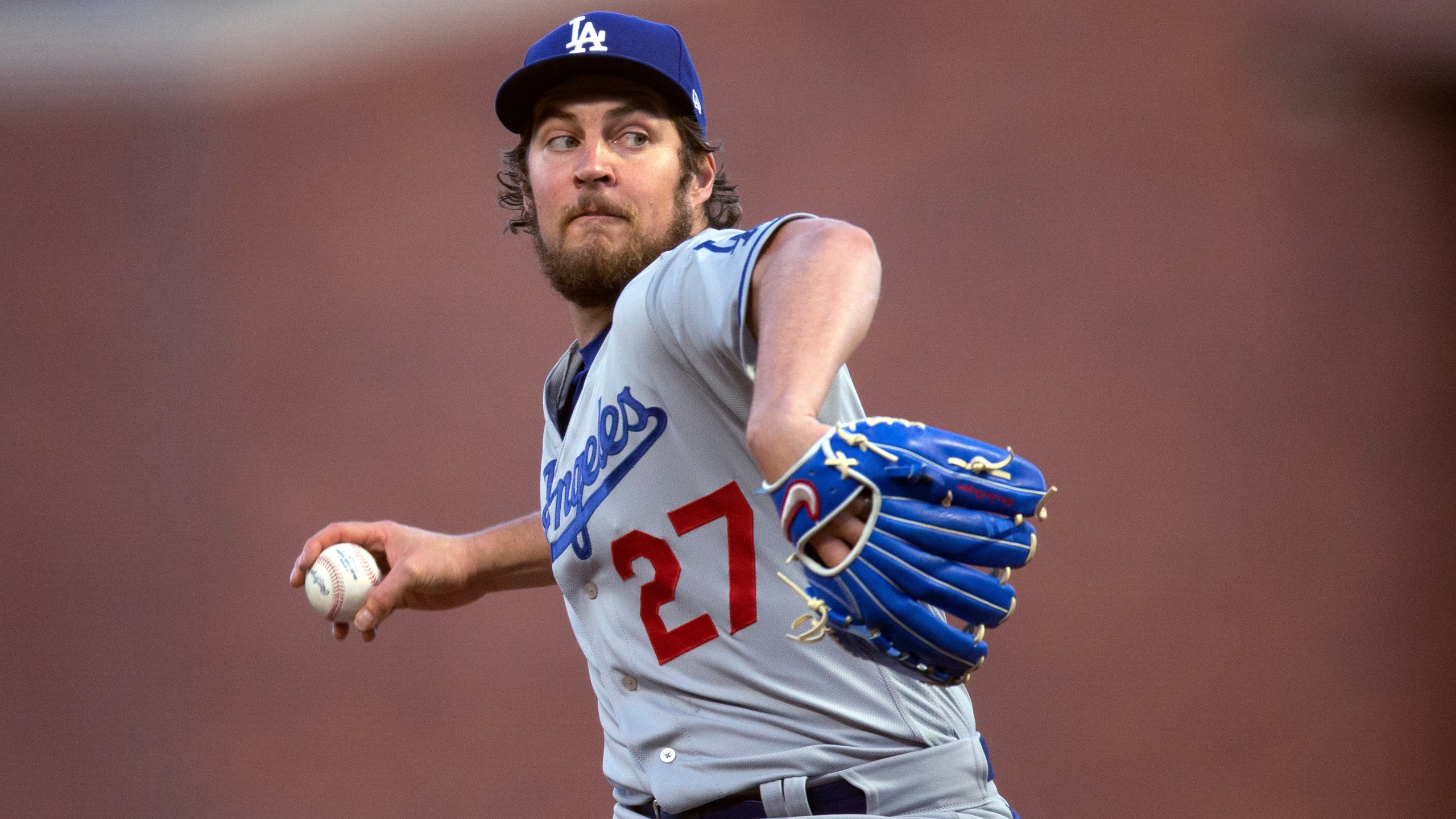 Los Angeles Dodgers starting pitcher Trevor Bauer works against the San Francisco Giants during the fourth inning of a baseball game on May 21, 2021 in San Francisco. (D. Ross Cameron/Associated Press)