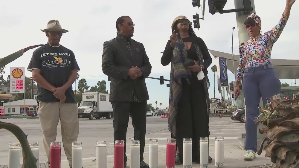 Windsor Hills Crash Makeshift Memorial