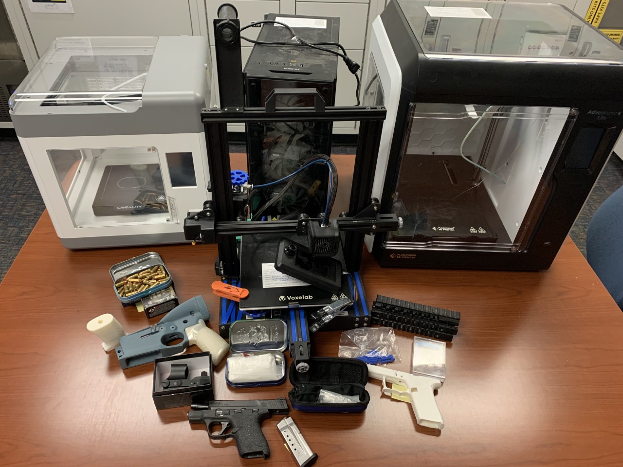 Man arrested for printing machine guns and gun parts using a 3D printer.