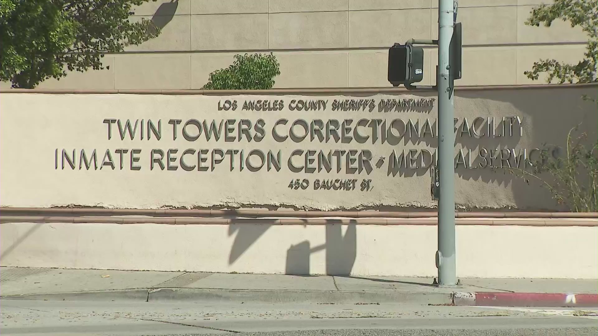 The Inmate Reception Center, shown on Sept. 15, 2022, is accused of being overcrowded by the ACLU. (KTLA)