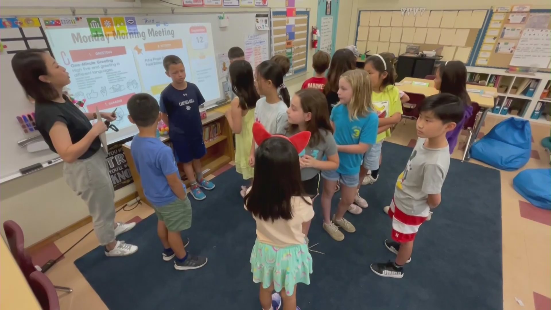 A pilot program at Third Street Elementary School hopes to make caring common among students, as shown on Sept. 17, 2022. (KTLA)