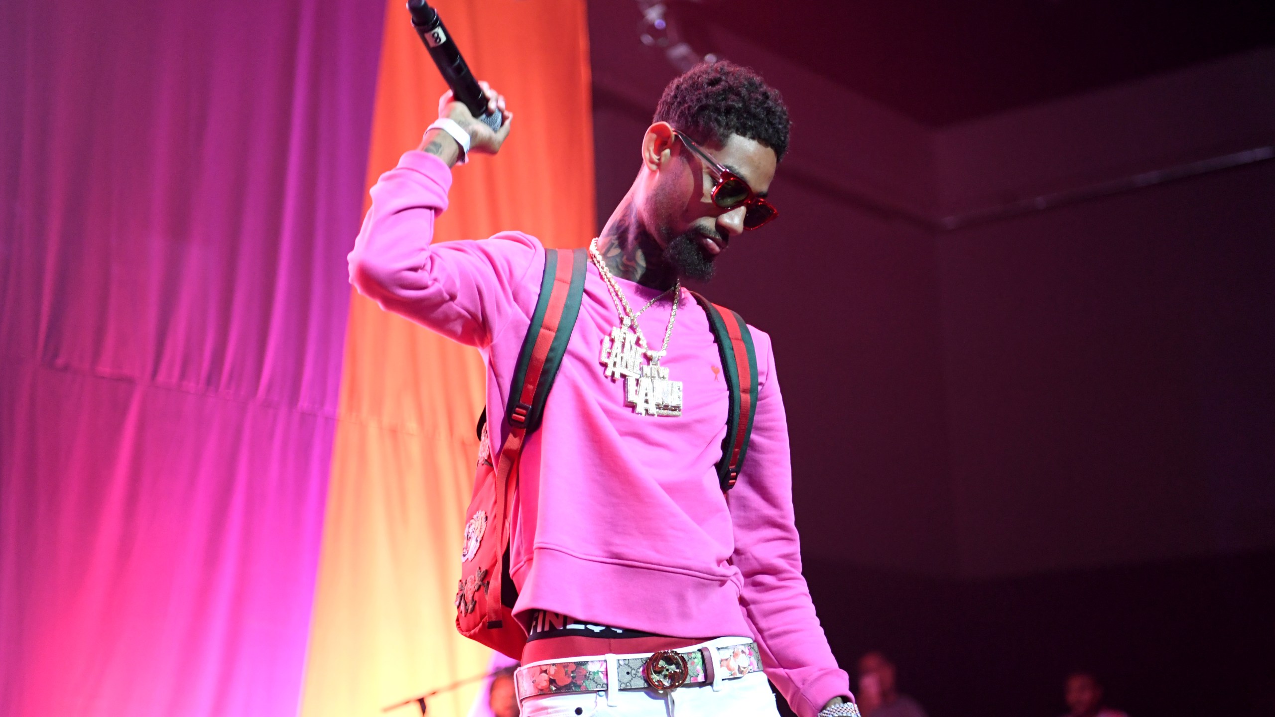 PnB Rock performs onstage at the Main Stage Performances during the 2017 BET Experience at Los Angeles Convention Center on June 24, 2017, in Los Angeles. (Paras Griffin/Getty Images for BET)