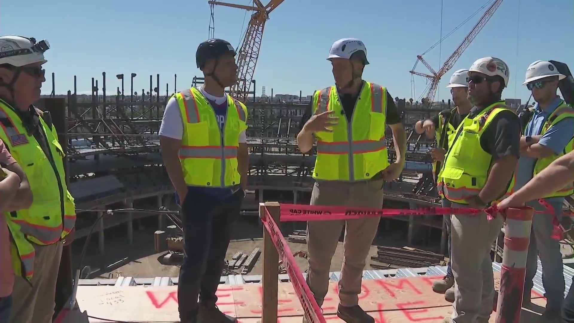 Clippers owner Steve Ballmer gave KTLA a close-up tour of their soon-to-be home arena, the Intuit Dome. (KTLA)