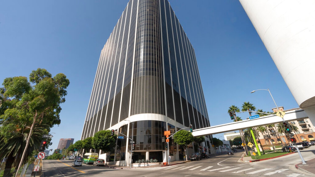 The Los Angeles Unified School District headquarters building is seen in Los Angeles on Sept. 9, 2021. (Damian Dovarganes/Associated Press)