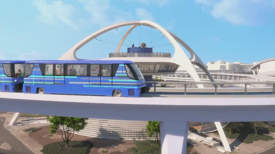 Delays are expected as work begins on a pedestrian bridge running over traffic lanes and connecting travelers to the Tom Bradley International Terminal. (Los Angeles World Airports)