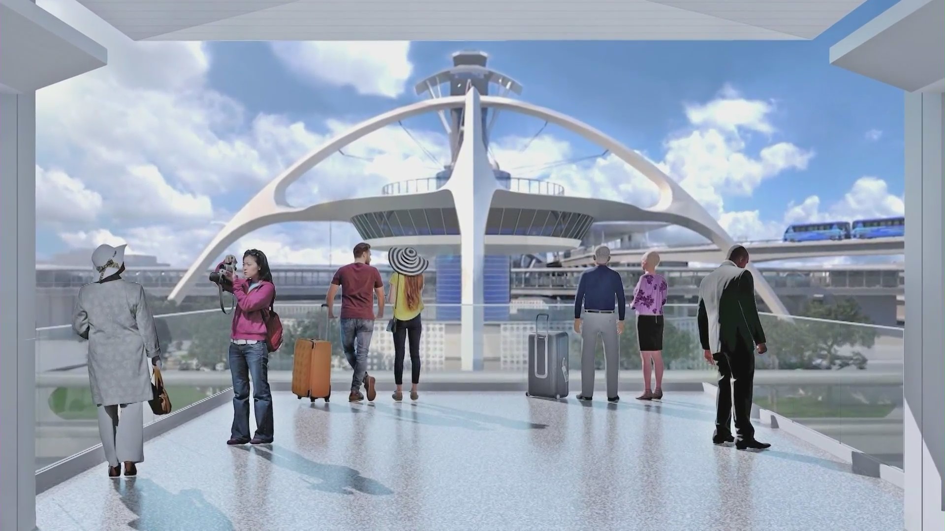 Delays are expected as work begins on a pedestrian bridge running over traffic lanes and connecting travelers to the Tom Bradley International Terminal. (Los Angeles World Airports)