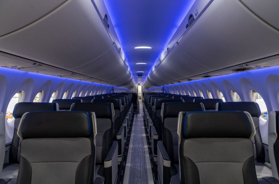 The Breeze A220-300 introduces the airlines' first premium seat and the "Nicest" experience. (AP)