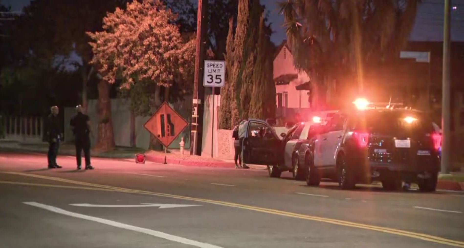 A pedestrian was killed after being struck by a vehicle in Harbor Gateway on Oct. 19, 2022. (KTLA)