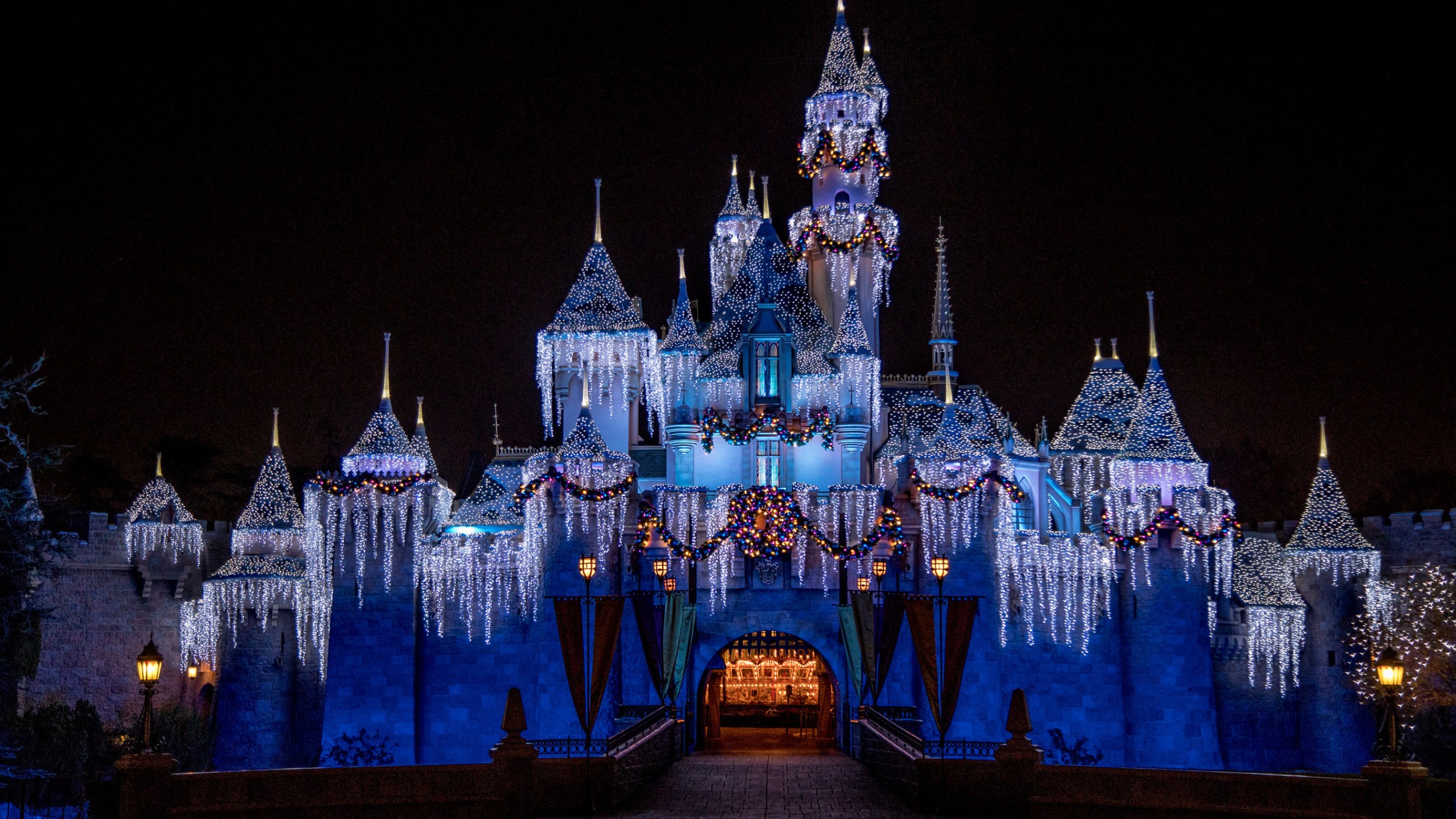 The holiday season shines bright each night at Disneyland Park in Anaheim.(Joshua Sudock/Disneyland Resort)