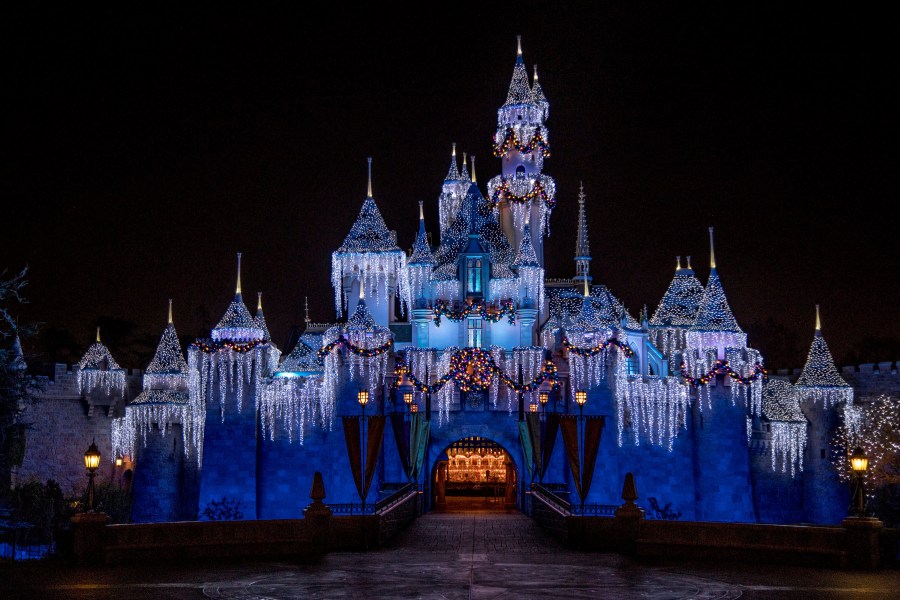 The holiday season shines bright each night at Disneyland Park in Anaheim.(Joshua Sudock/Disneyland Resort)