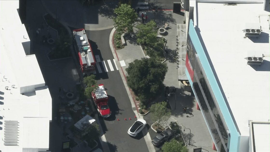 Fire officials responded to a hazmat scene in Playa Vista on Oct. 19, 2022. (KTLA)