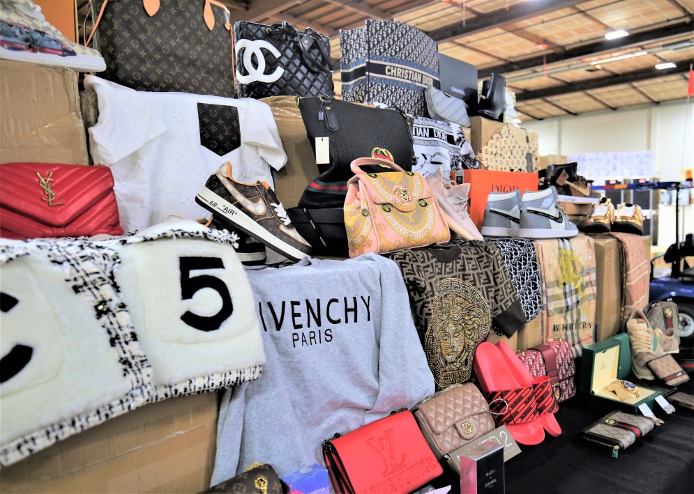 Counterfeit designer goods seized by the Los Angeles/Long Beach Seaport. (U.S. Customs and Border Protection)