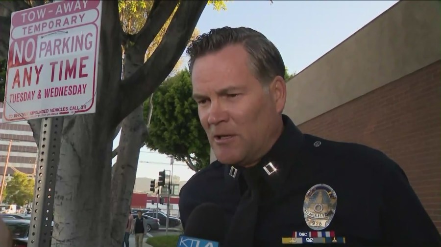 This still taken from an undated interview shows LAPD Cmdr. Cory Palka, who is accused of helping Les Moonves cover up sexual misconduct allegations. (KTLA)