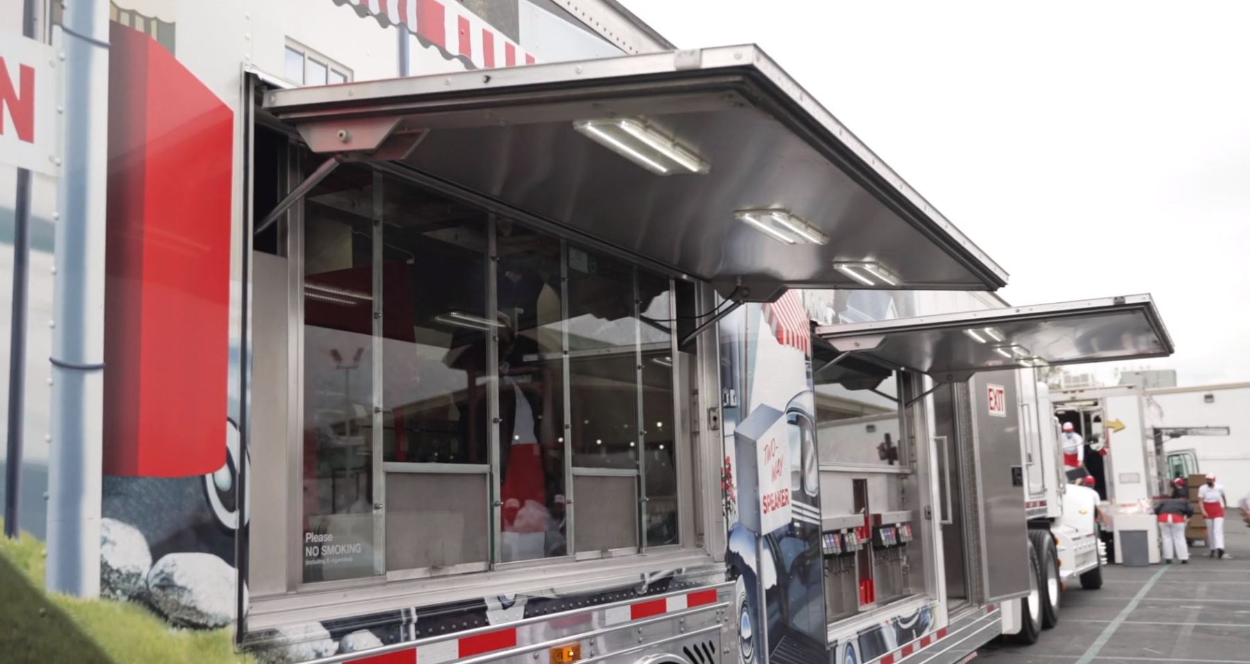 Food trucks serve up fresh burgers and fries in a photo provided by In-N-Out.