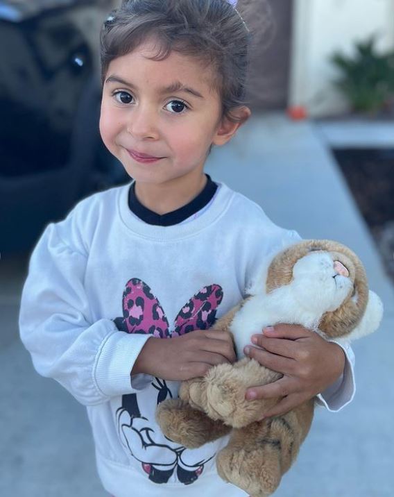 Princess Jasmine reunited with her lost Rajah in a photo provided by the Murrieta Police Department.