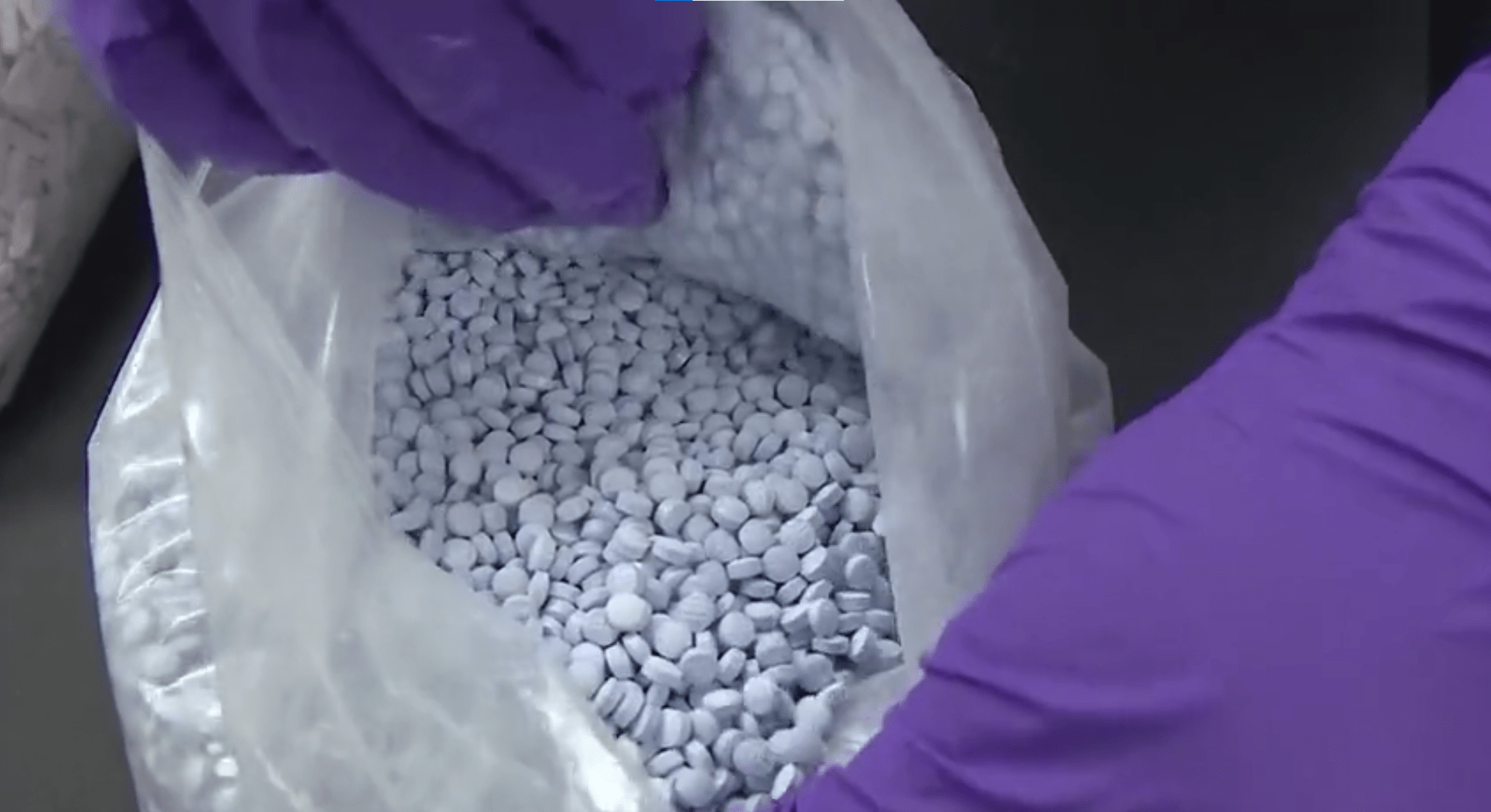 A bag of illicit fentanyl seen in this file photo. (KTLA)