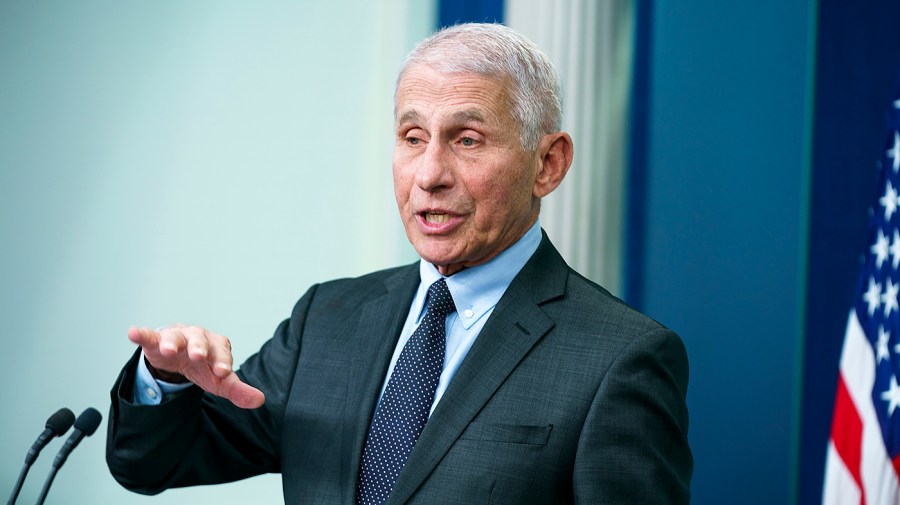 Dr. Anthony Fauci, White House Chief Medical Advisor and Director of the NIAID addresses reporters during the daily briefing at the White House on Nov. 22, 2022. (Greg Nash/The Hill)