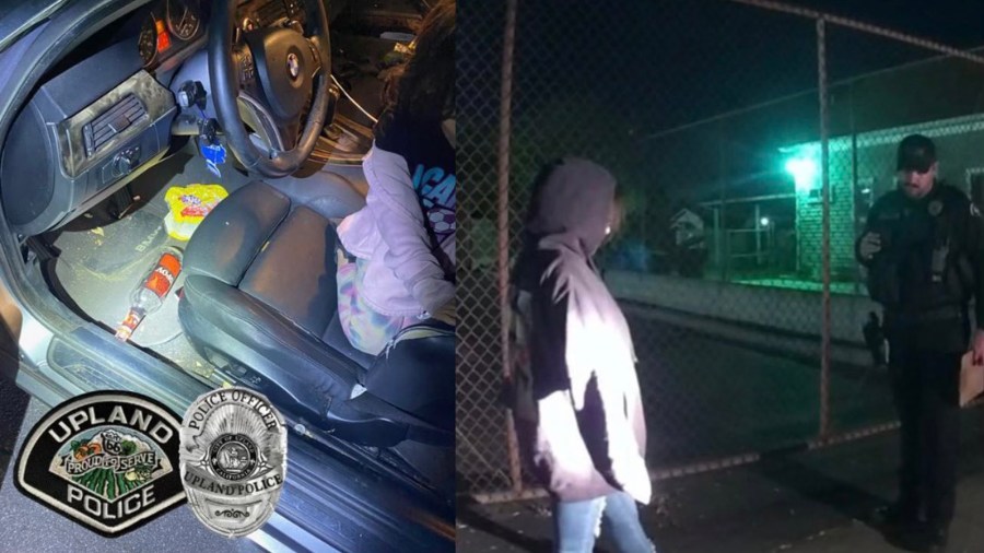 Upland police released these images of a mother who was eventually arrested for DUI on Nov. 17, 2022.