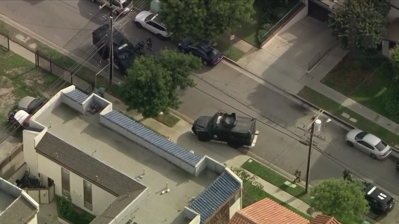 SWAT responded to a barricaded man in Gardena on Dec. 22, 2022. (KTLA)