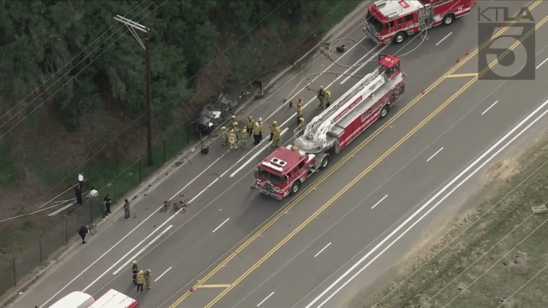 One person was killed in a crash in the Griffith Park area on Dec. 22, 2022. (KTLA)