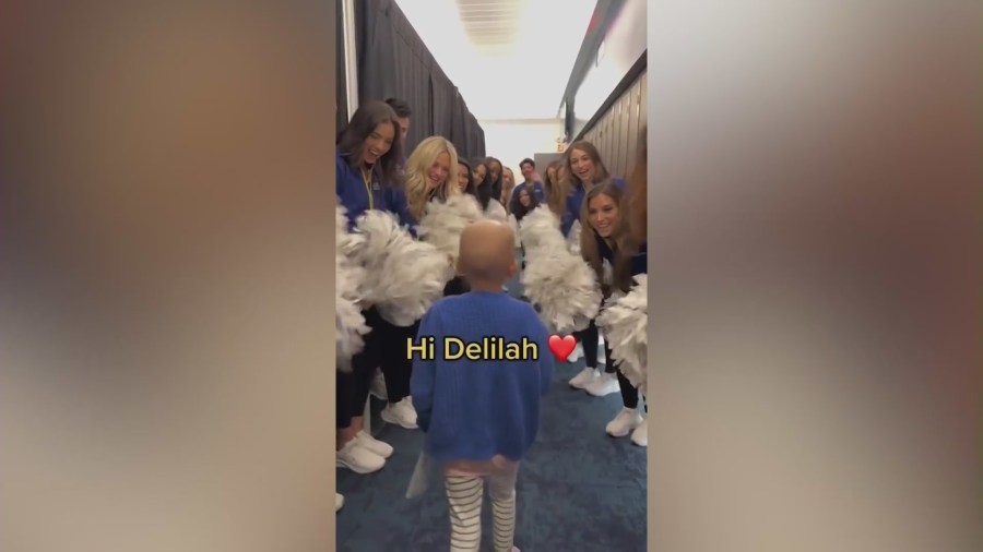 8-year-old Delilah Loya joins fulfills wish of joining L.A. Rams cheerleading team. (Loya Family)