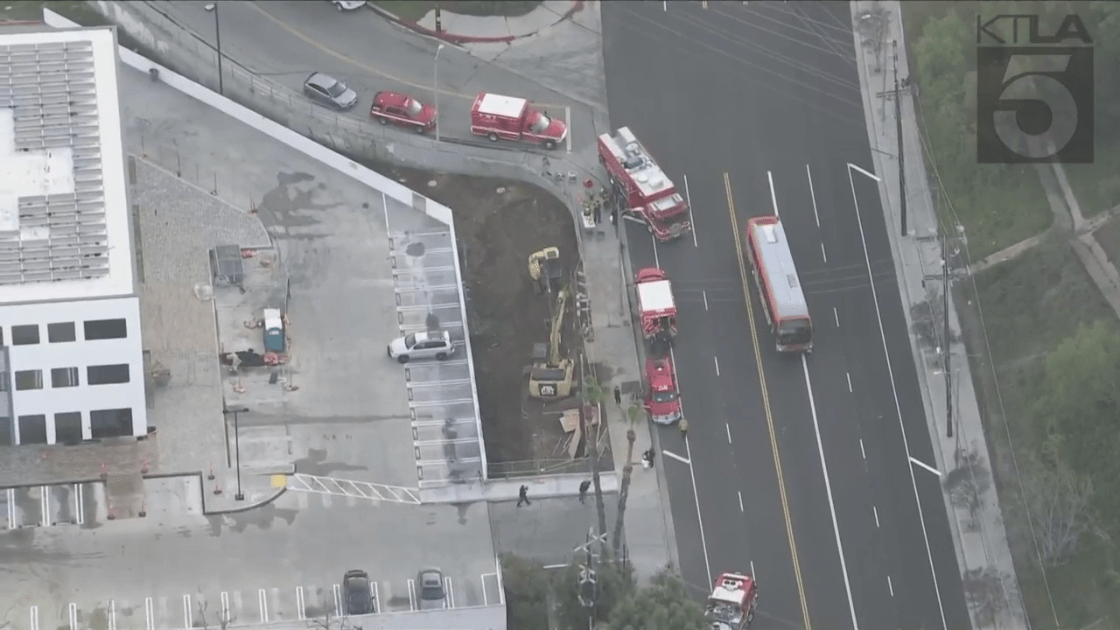 Los Angeles firefighters respond to a mercury spill in West Hills on Dec. 28, 2022. (KTLA)