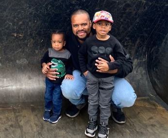 Darnell Calhoun and his sons in a photo from the Riverside Sheriff's Association.