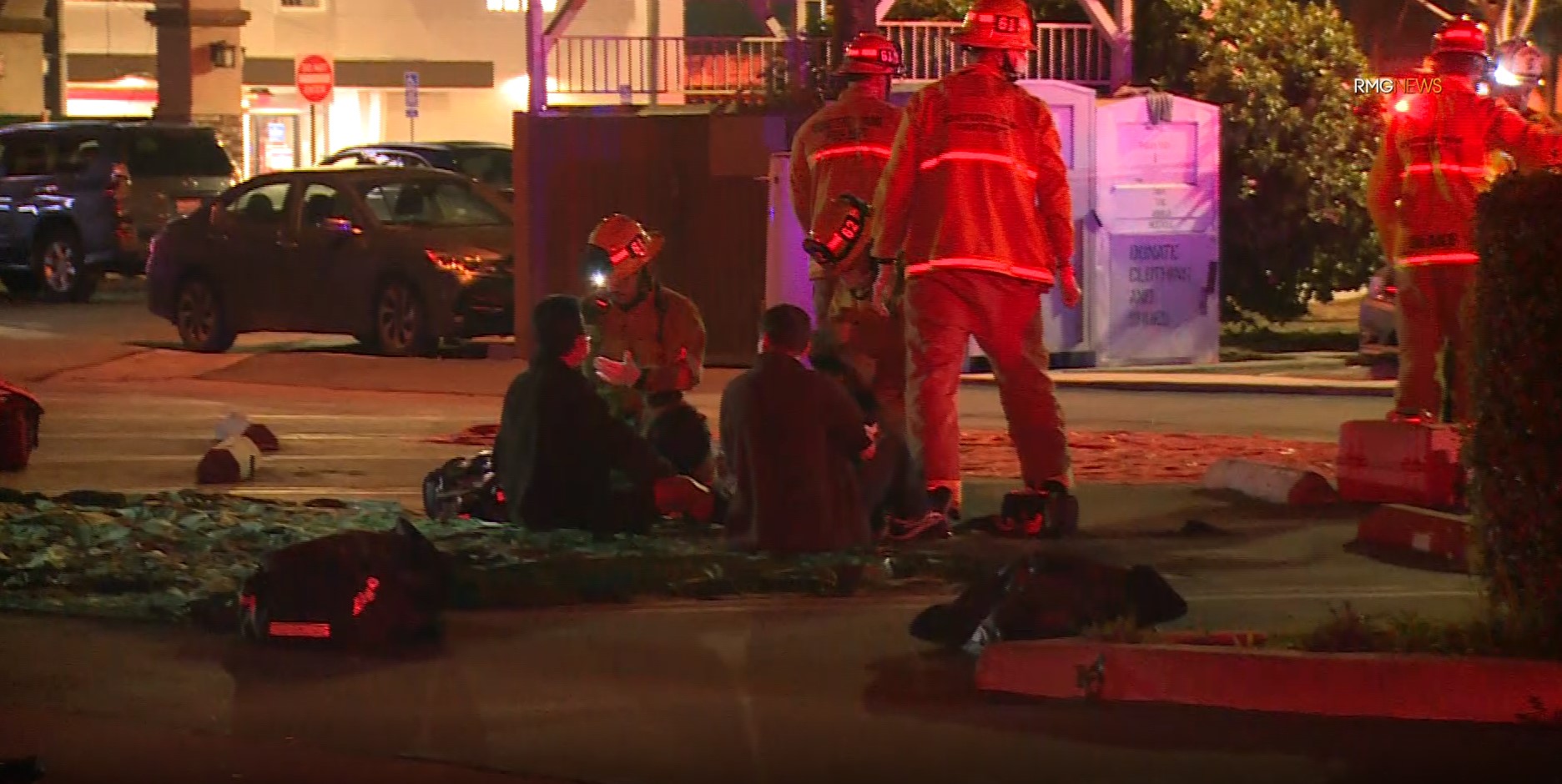 Firefighters tend to a wounded person after a mass shooting in Monterey Park on Jan. 21, 2023. (RMG News)