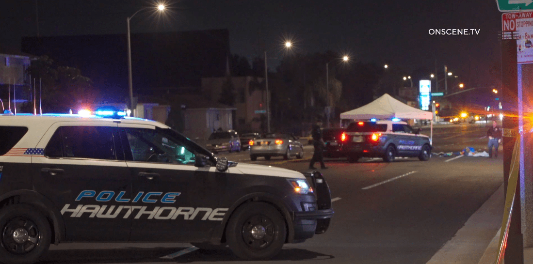 Police respond to a fatal crash in Hawthorne on Jan. 9, 2023. (OnSceneTV)