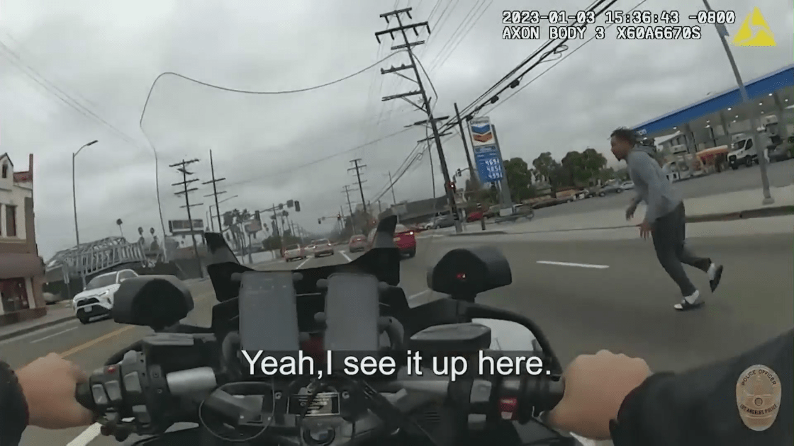 Bodycam video released by the LAPD shows the moments before Keenan Anderson was hit with a stun gun on Jan. 3, 2023.