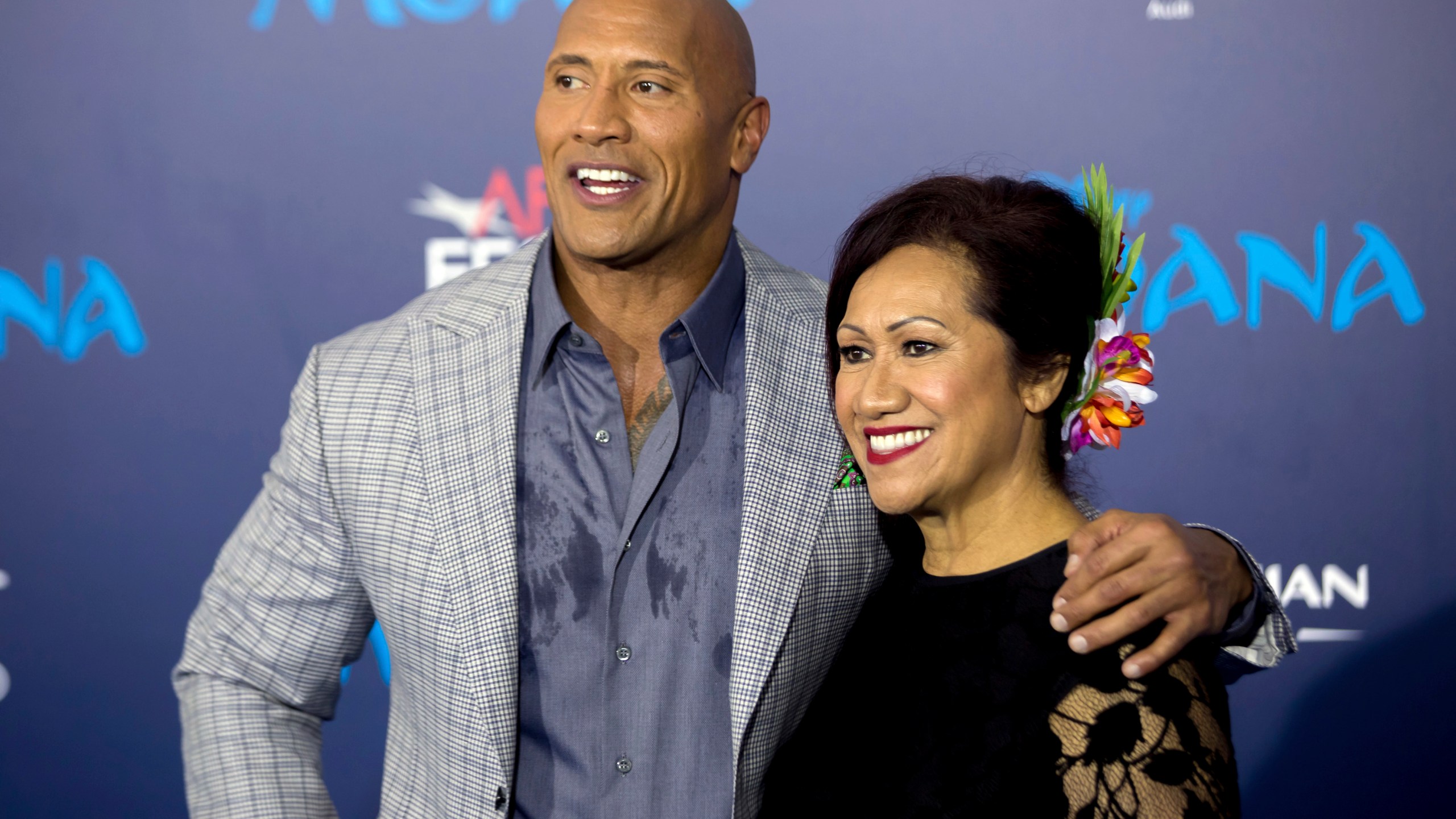 Dwayne Johnson and mom Ata Johnson