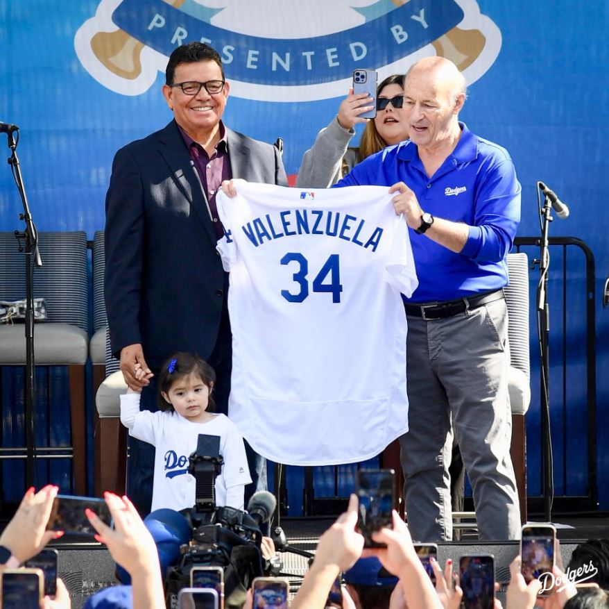 The Los Angeles Dodgers will retire the No. 34 jersey of pitcher Fernando Valenzuela. (Los Angeles Dodgers)